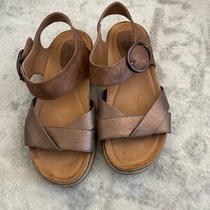 Eurosoft Brown Strappy Sandals with Buckle